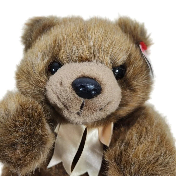 Vtg Ty Beanie Babies Magee Bear Plush Stuffed Animal Sitting Toy Age 3 Up 9 in - Picture 3 of 12